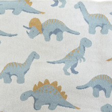 Load image into Gallery viewer, Baby Dinosaur Blanket (Pacific/Rain/Oatmeal)