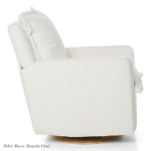 Load image into Gallery viewer, FLYNN – GLIDING SWIVEL NURSERY RECLINER - SHEEPSKIN CLOUD