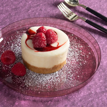 Load image into Gallery viewer, Round Transparent Rose Walled Plastic Plate | 10 Pack