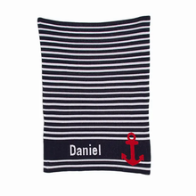 Load image into Gallery viewer, Baby Anchor Personalized Blanket