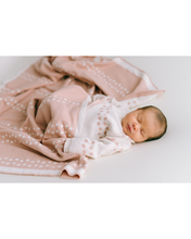 Load image into Gallery viewer, dots pink baby blanket