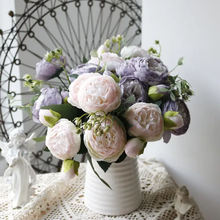 Load image into Gallery viewer, 12'' Silk Peony Flower Bunch, Spring Wedding/Home Decors