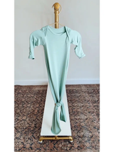 Load image into Gallery viewer, Gown and Hat Set - Baby Clothes - Crew Newborn-3 months Mint (hat and headband)