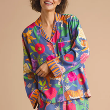 Load image into Gallery viewer, Floral Tiger Face in Indigo Pyjamas - Medium