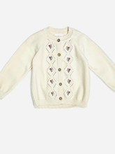 Load image into Gallery viewer, Floral Pointelle Knit Baby Cardigan (Organic Cotton)