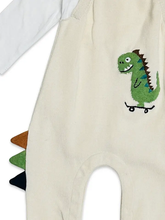 Load image into Gallery viewer, Dino Jacquard Knit Baby Overall Set (Organic Cotton)