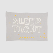 Load image into Gallery viewer, Baby Sleep Tight Personalized Blanket (Light Grey/White/Straw/Mango)