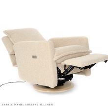 Load image into Gallery viewer, FLYNN – GLIDING SWIVEL NURSERY RECLINER - SHEEPSKIN LINEN