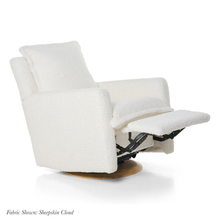Load image into Gallery viewer, FLYNN – GLIDING SWIVEL NURSERY RECLINER - SHEEPSKIN CLOUD