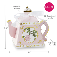 Load image into Gallery viewer, Tea Time Whimsy Teapot Favor Box - Pink (Set of 24)