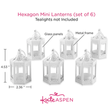Load image into Gallery viewer, White Hexagon Mini Lantern (Set of 6)