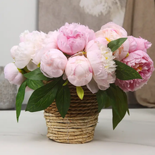 Load image into Gallery viewer, 10''T Silk Peony Floral Bouquet, Blooming/Bud Peonies, Pink