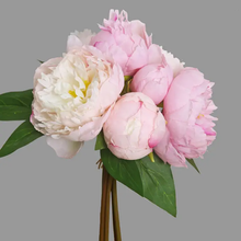 Load image into Gallery viewer, 10''T Silk Peony Floral Bouquet, Blooming/Bud Peonies, Pink