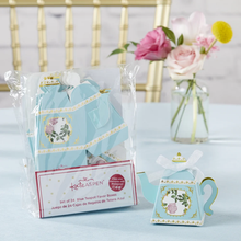 Load image into Gallery viewer, Tea Time Whimsy Teapot Favor Box - Blue (Set of 24)