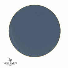 Load image into Gallery viewer, Round Slate • Gold Plastic Plates | 10 Pack