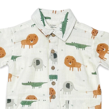 Load image into Gallery viewer, Savannah Collar & Button Baby Playsuit Romper (Organic Muslin)