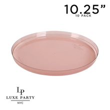 Load image into Gallery viewer, Round Transparent Rose Walled Plastic Plate | 10 Pack