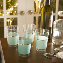 Load image into Gallery viewer, 12 Oz Round Mint • Gold Plastic Cups | 10 Cups