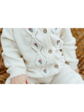 Load image into Gallery viewer, Floral Pointelle Knit Baby Cardigan (Organic Cotton)