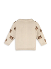Load image into Gallery viewer, Brown Bear Jacquard Baby Cardigan Sweater (Organic Cotton)