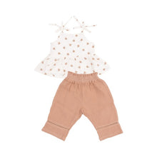 Load image into Gallery viewer, Bitty Blooms Peplum Tank W Smocked Back And Smocked Waist Pants With Ladder Trim