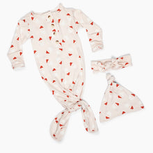 Load image into Gallery viewer, Stroller Society Christmas Baby Gowns For Newborns - Santa and Pink Bow Pine