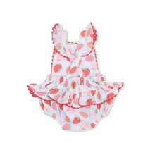 Load image into Gallery viewer, Strawberry Bliss - Ric Rac Ruffle Sunsuit
