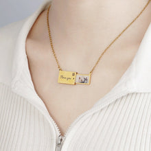 Load image into Gallery viewer, Custom Envelope Photo Locket Necklace in Stainless Steel
