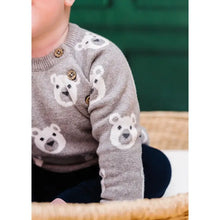 Load image into Gallery viewer, Bear Jacquard Knit Baby Raglan Pullover Sweater (Organic)
