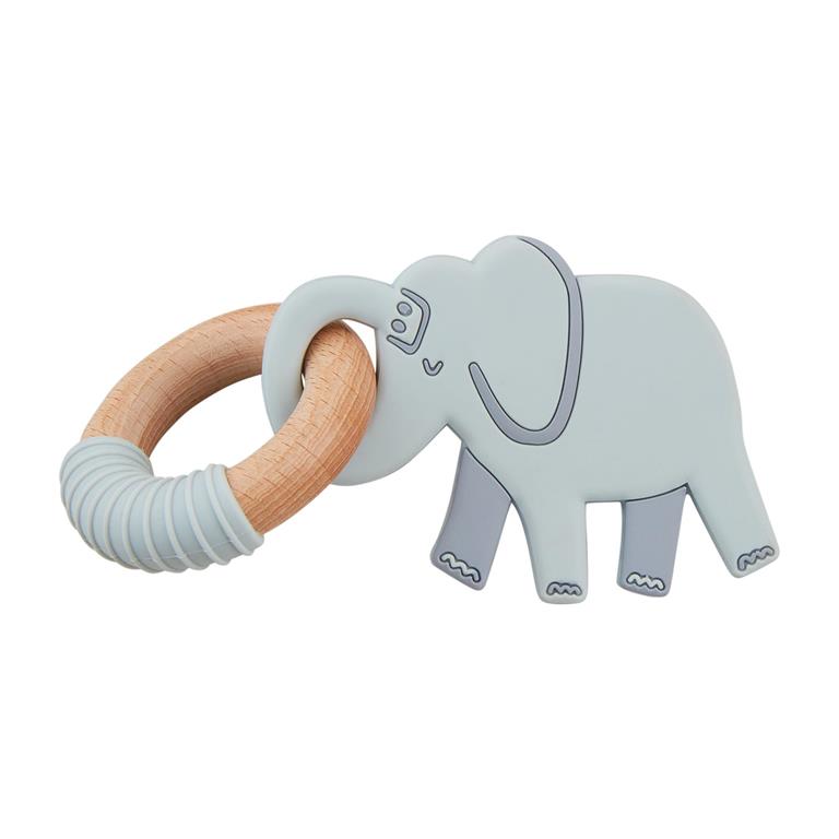 MudPie Grey Elephant Ring Teether
