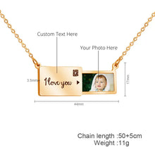 Load image into Gallery viewer, Custom Envelope Photo Locket Necklace in Stainless Steel
