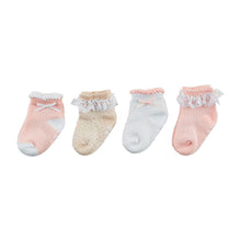 Load image into Gallery viewer, MudPie Pink Pointelle Baby Sock Set

