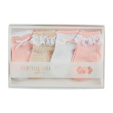 Load image into Gallery viewer, MudPie Pink Pointelle Baby Sock Set
