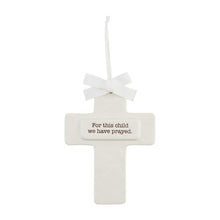 Load image into Gallery viewer, MudPie White Ceramic Keepsake Cross
