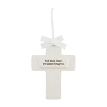 Load image into Gallery viewer, MudPie White Ceramic Keepsake Cross
