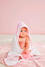 Load image into Gallery viewer, MudPie Pink Ric-Rac Hooded Towel
