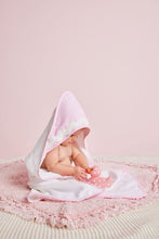 Load image into Gallery viewer, MudPie Pink Ric-Rac Hooded Towel

