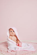 Load image into Gallery viewer, MudPie Pink Ric-Rac Hooded Towel
