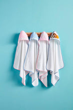 Load image into Gallery viewer, MudPie Blue Ric-Rac Hooded Towel
