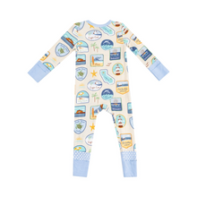 Load image into Gallery viewer, ANGEL DEAR- Beach patches 2 way zipper romper
