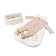 Load image into Gallery viewer, Gift basket - baby sleeping bag 0-4 months + organic cotton bouncer "Fox"
