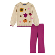 Load image into Gallery viewer, Infant 2-Piece Chenille Sweater &amp; Glitter Legging Set | Fall Themed
