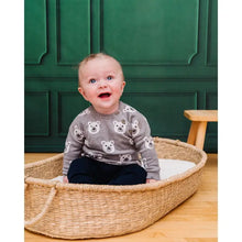 Load image into Gallery viewer, Bear Jacquard Knit Baby Raglan Pullover Sweater (Organic)
