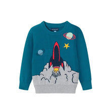 Load image into Gallery viewer, Kids (2-4) Sweater Set | Teal Spaceship
