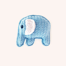 Load image into Gallery viewer, organic elephant rattle blue
