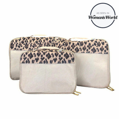 Pack Like A Boss™ - Large Packing Cubes 3pc Set (Leopard)