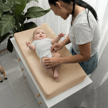 Load image into Gallery viewer, Muslin Fitted Changing Pad Cover, 2 Pack in Cedar and Cream
