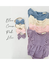 Load image into Gallery viewer, Milana Muslim Bubble Romper + Bow (Lilac)
