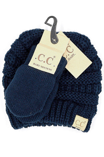 C.C solid color beanie -navy