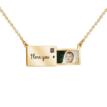 Load image into Gallery viewer, Custom Envelope Photo Locket Necklace in Stainless Steel
